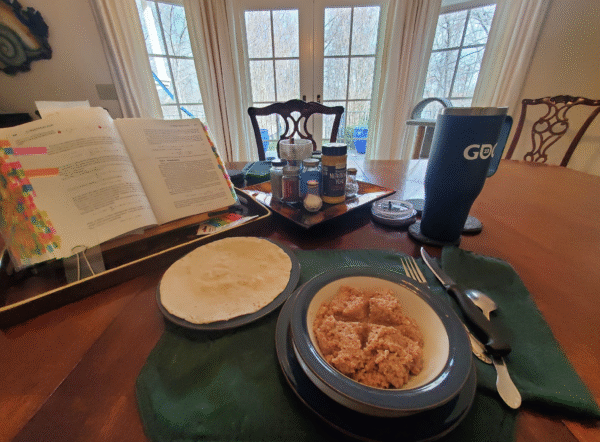 Vegan kibbey nayye and pita bread.